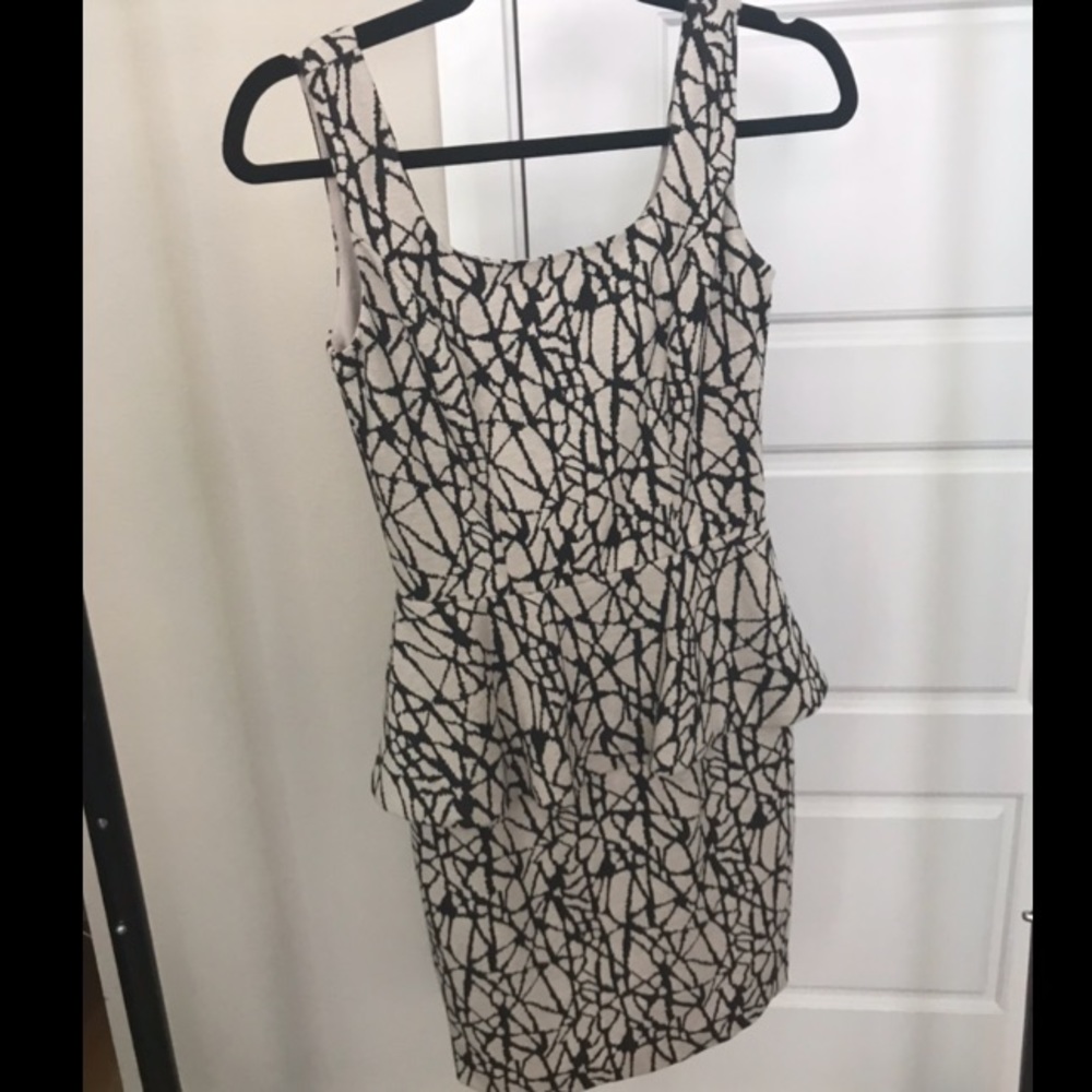 Tan and Black Mini Dress